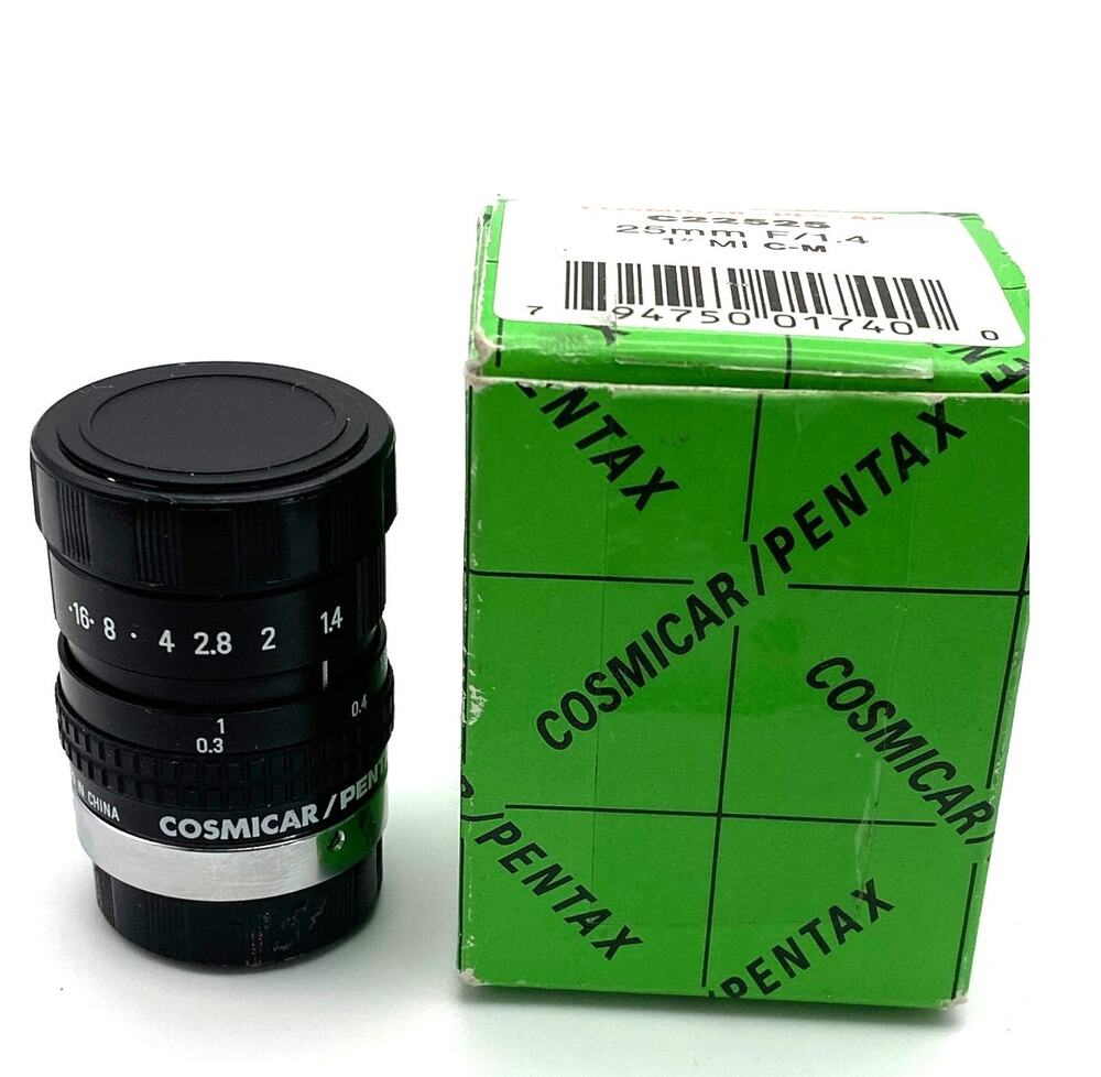 Cosmicar Pentax C22525 25mm f/1.4 TV Lens C-Mount w/ Box Caps Japan